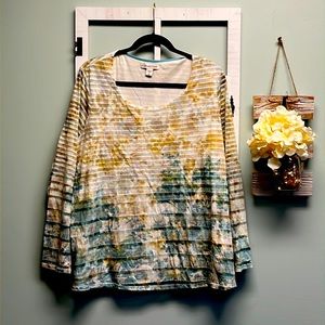 Cold water Creek Round Neck, Long Sleeve Blouse